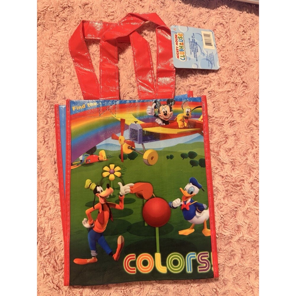 Disney Mickey Mouse Club House Tote Bag Reusable Colorful Small Colors